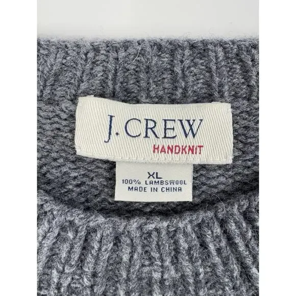 J Crew Mens Handknit Lambswool Sweater XL Apres Ski Retro 80s Grandpa Preppy - Picture 2 of 8